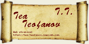 Tea Teofanov vizit kartica